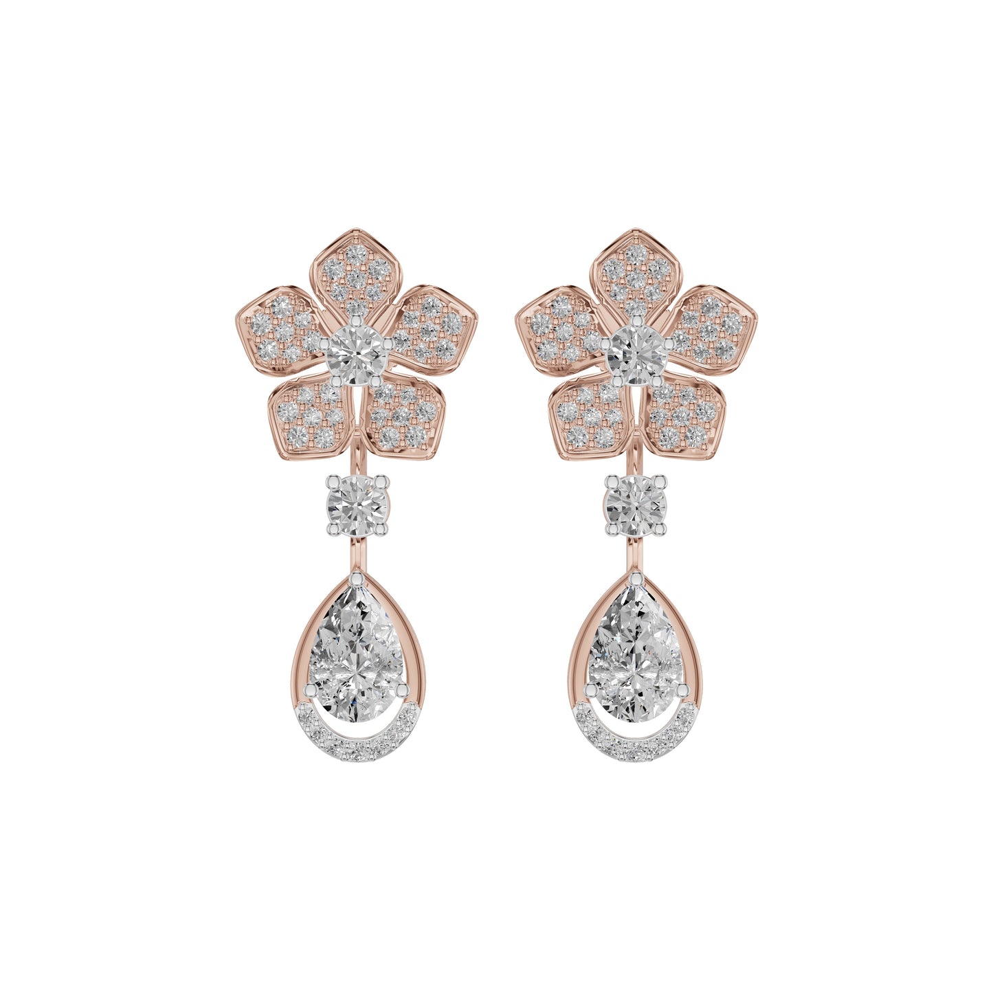 Petalora Drop Diamond Earrings