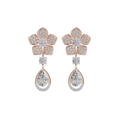Petalora Drop Diamond Earrings