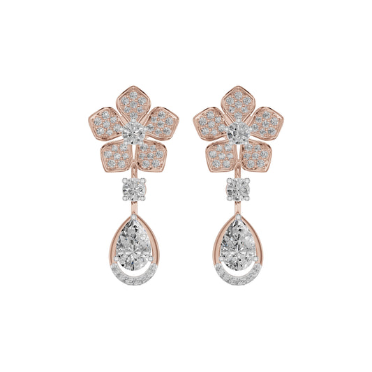 Petalora Drop Diamond Earrings