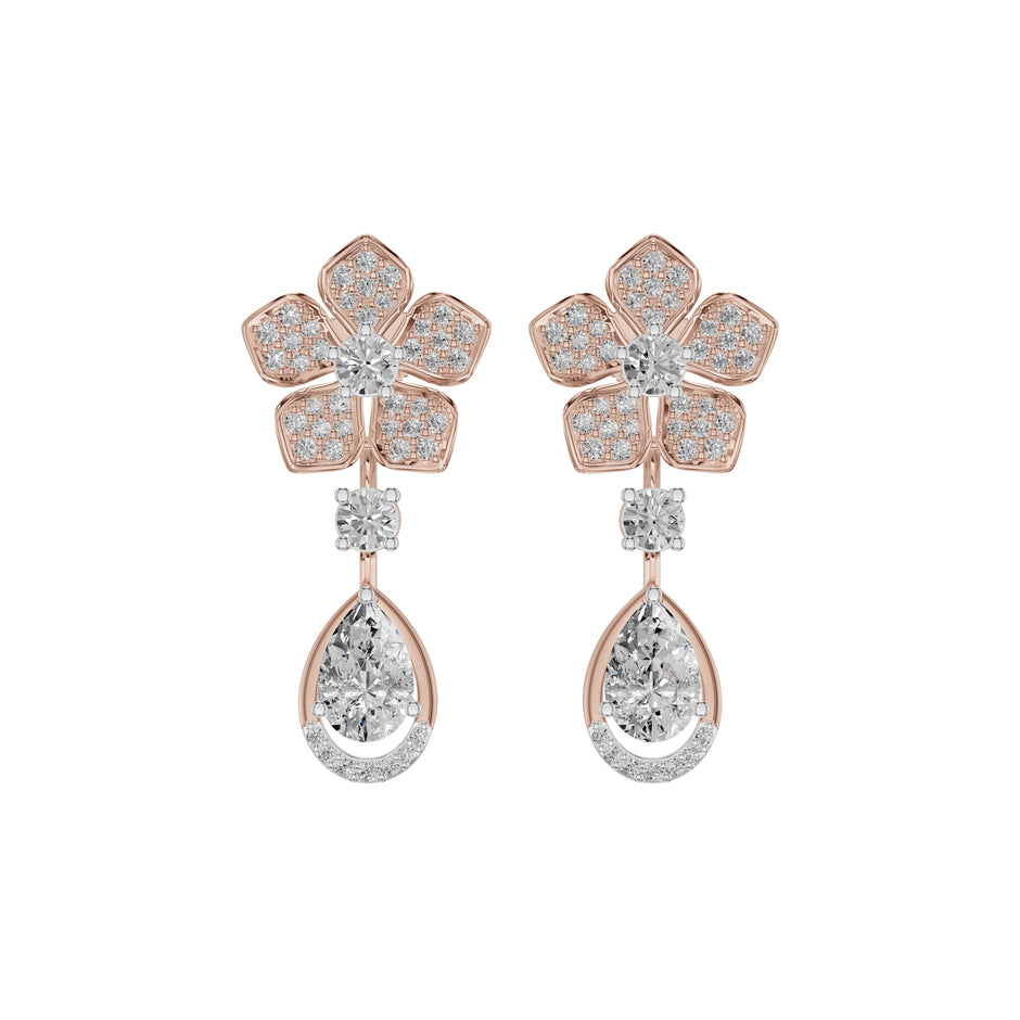 Petalora Drop Diamond Earrings