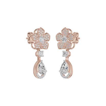 Petalora Drop Diamond Earrings