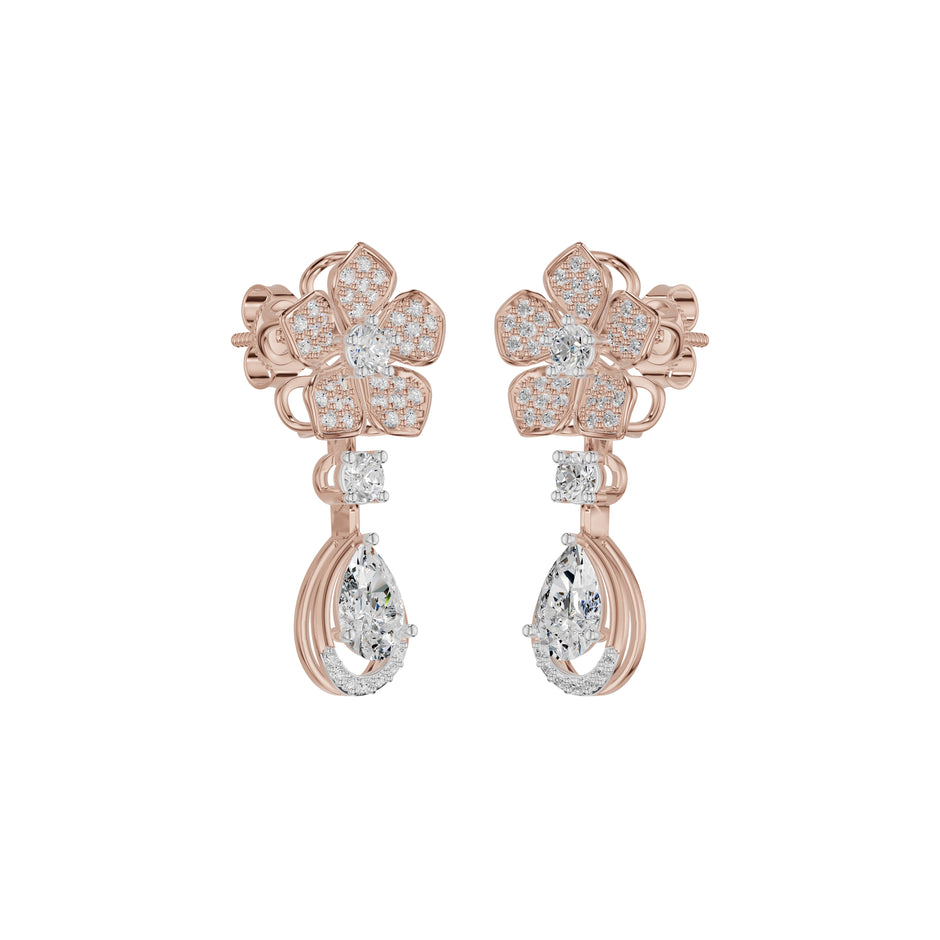 Petalora Drop Diamond Earrings