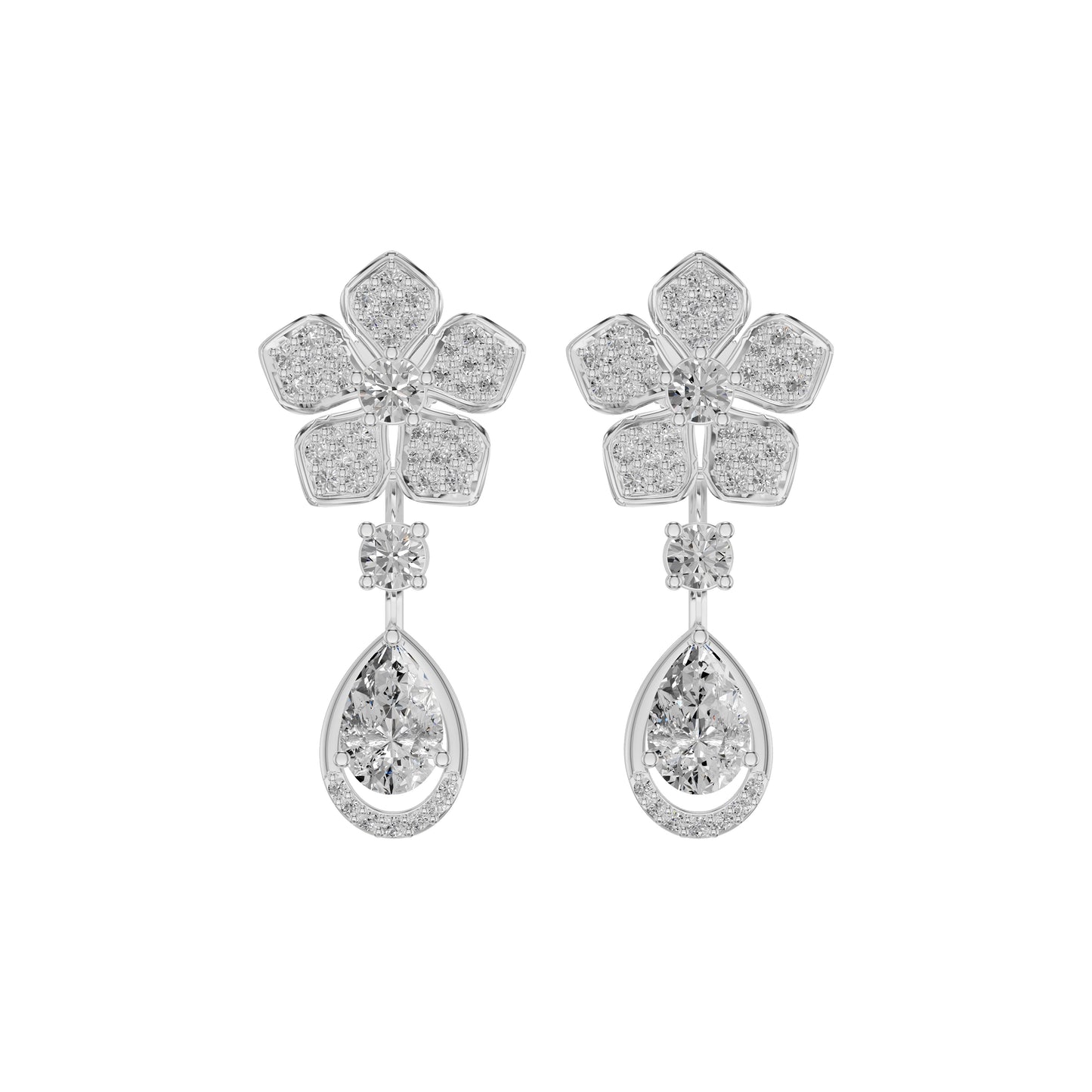Petalora Drop Diamond Earrings