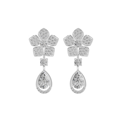 Petalora Drop Diamond Earrings
