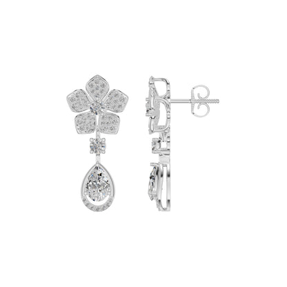 Petalora Drop Diamond Earrings