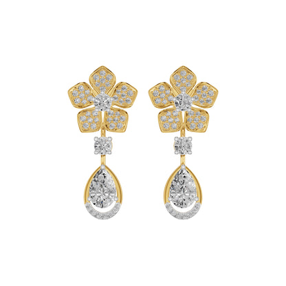Petalora Drop Diamond Earrings