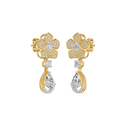 Petalora Drop Diamond Earrings
