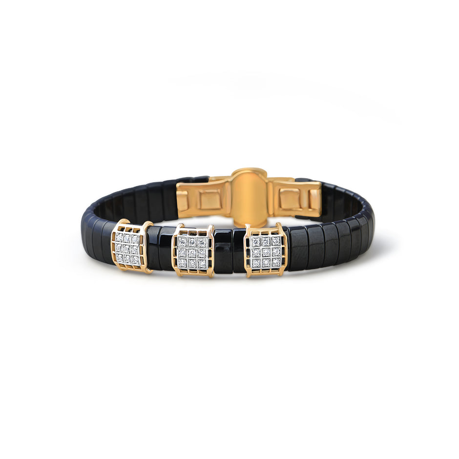 Bold Cubic Diamond Ceramic Flexi-Bracelet