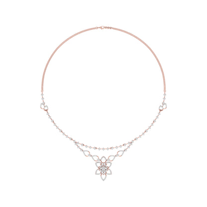 Luxe Halo Diamond Necklace 18 KT / Rose Gold