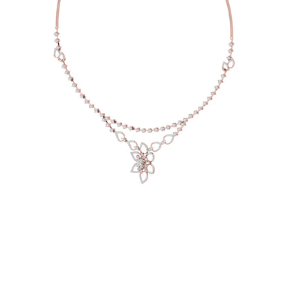 Luxe Halo Diamond Necklace 18 KT / Rose Gold
