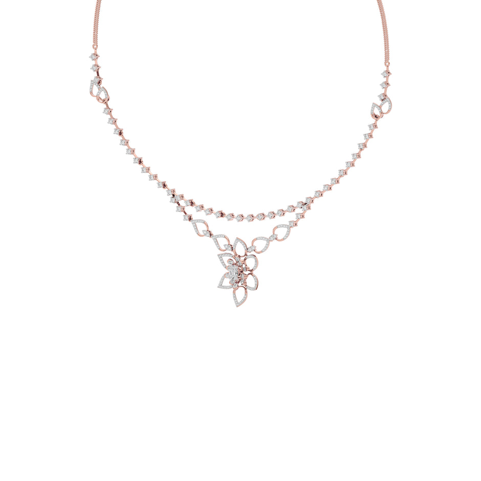 Luxe Halo Diamond Necklace 18 KT / Rose Gold