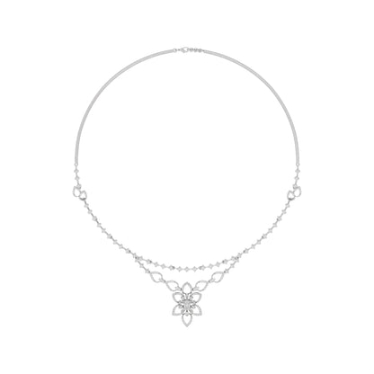 Luxe Halo Diamond Necklace 18 KT / White Gold