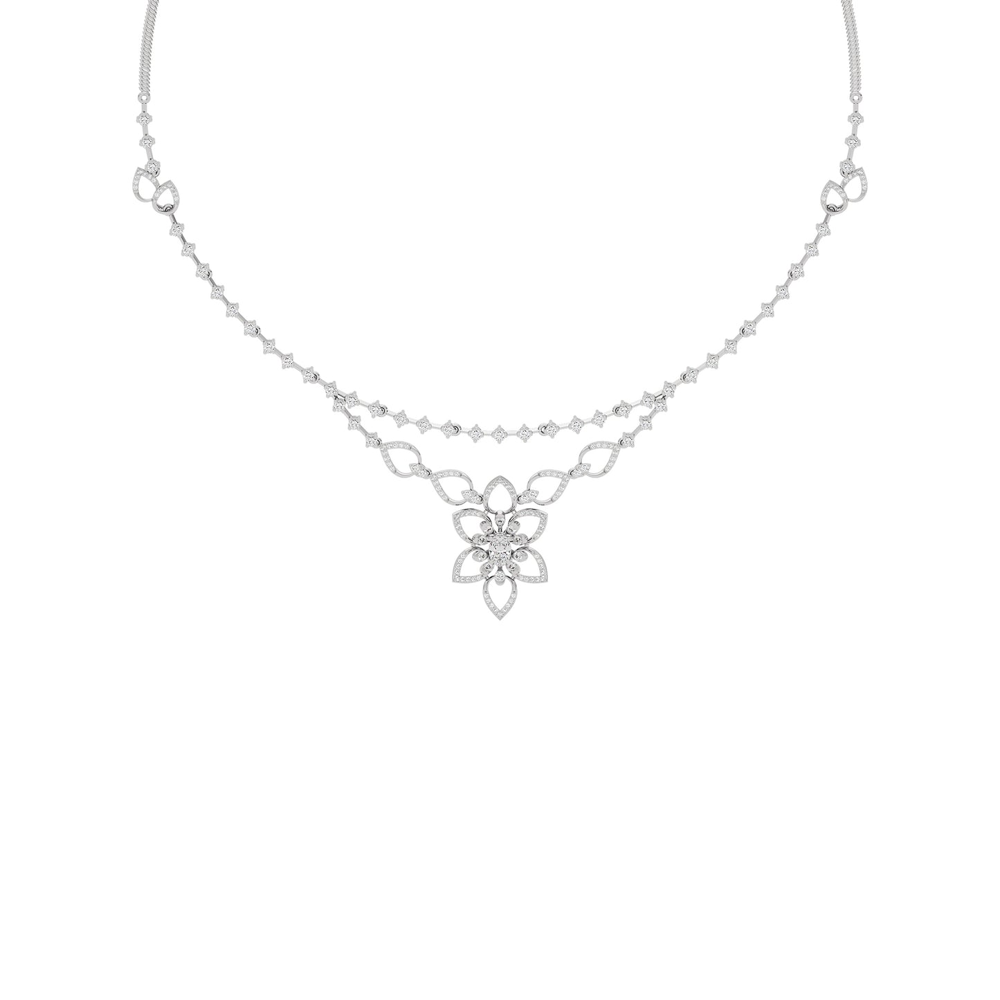 Luxe Halo Diamond Necklace