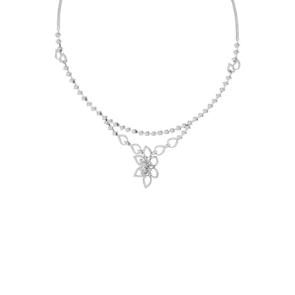 Luxe Halo Diamond Necklace 18 KT / White Gold