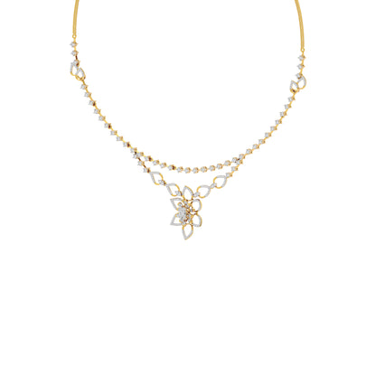 Luxe Halo Diamond Necklace 18 KT / Yellow Gold