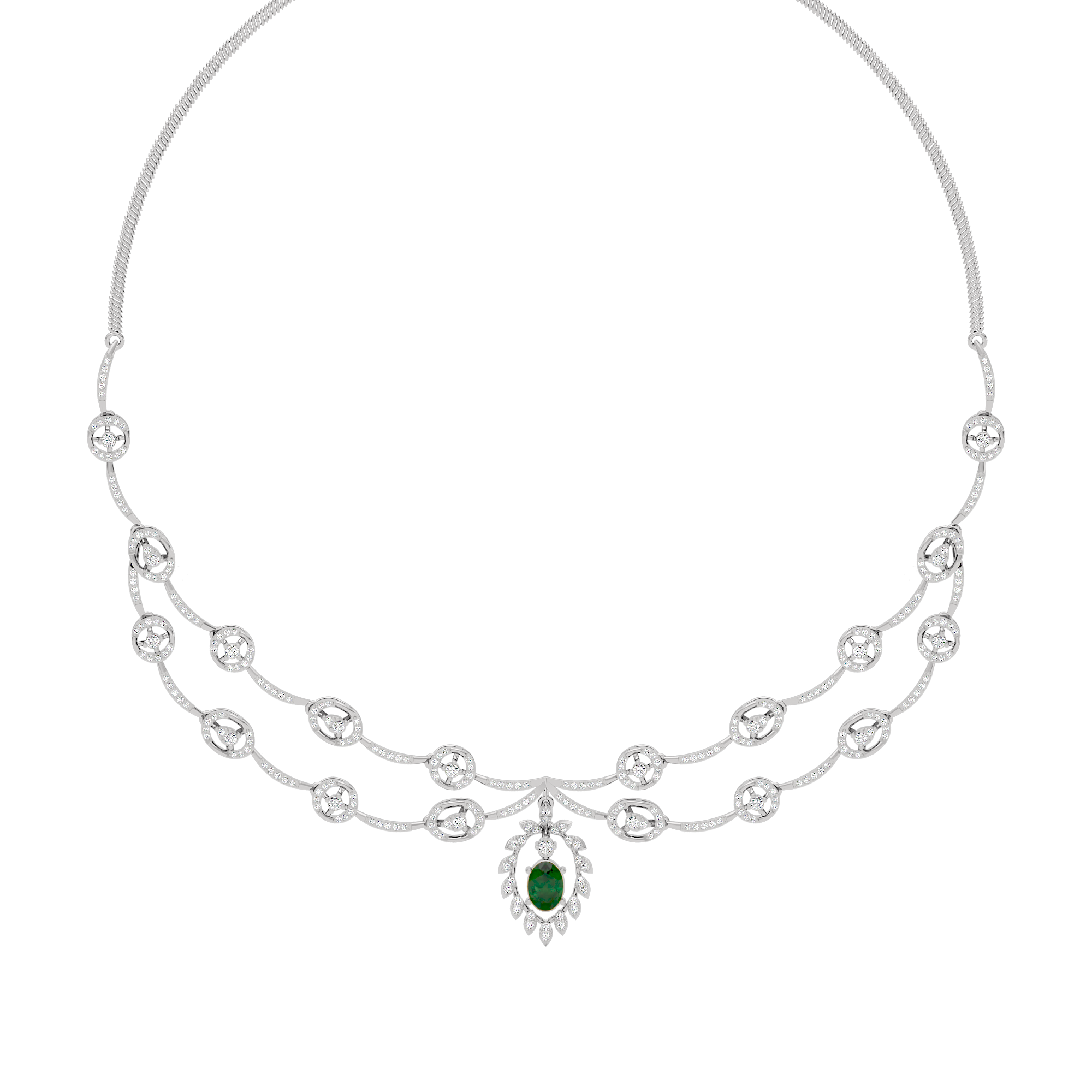 Dazzling Aura Diamond Necklace