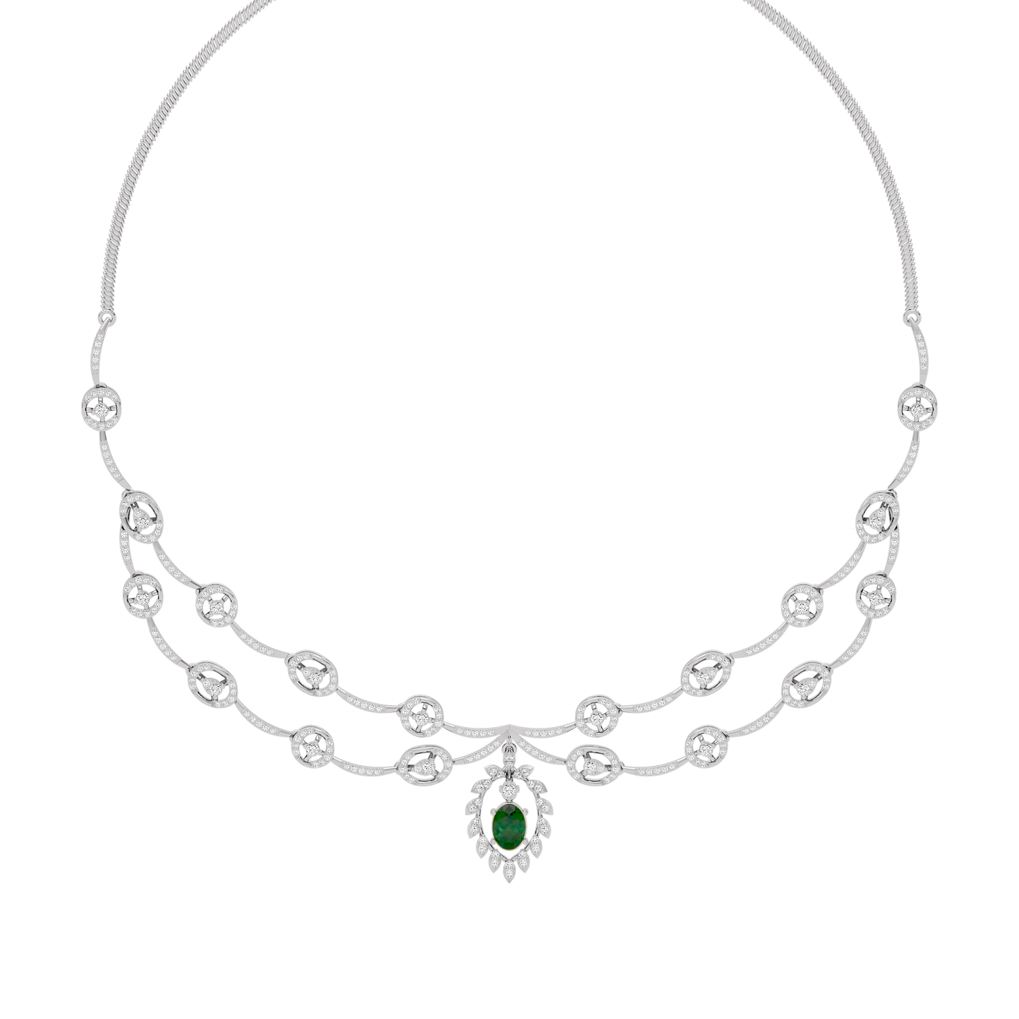 Dazzling Aura Diamond Necklace