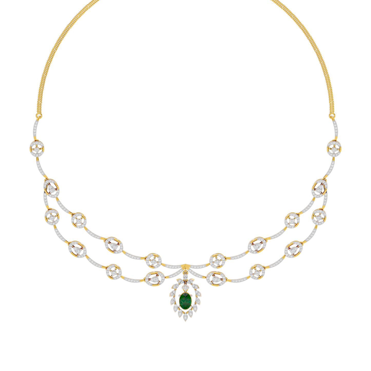 Dazzling Aura Diamond Necklace