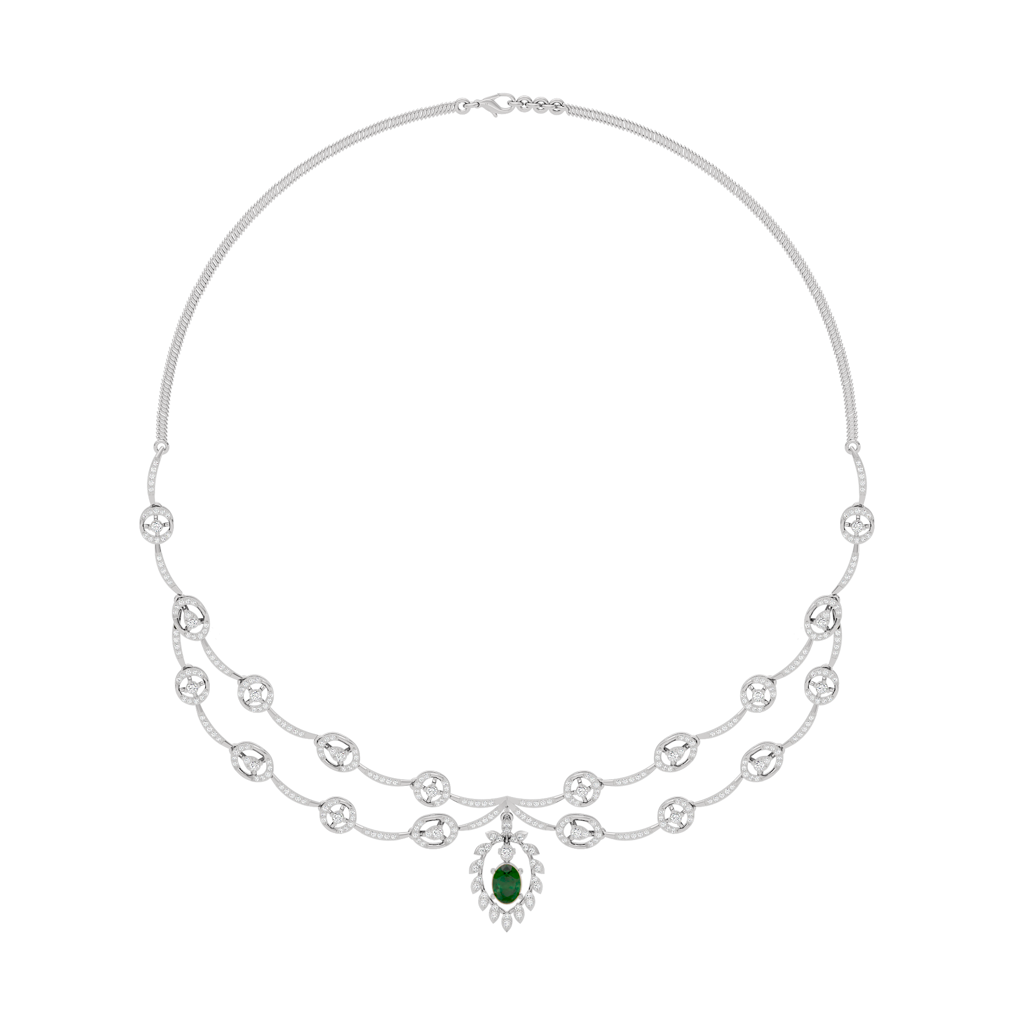 Dazzling Aura Diamond Necklace