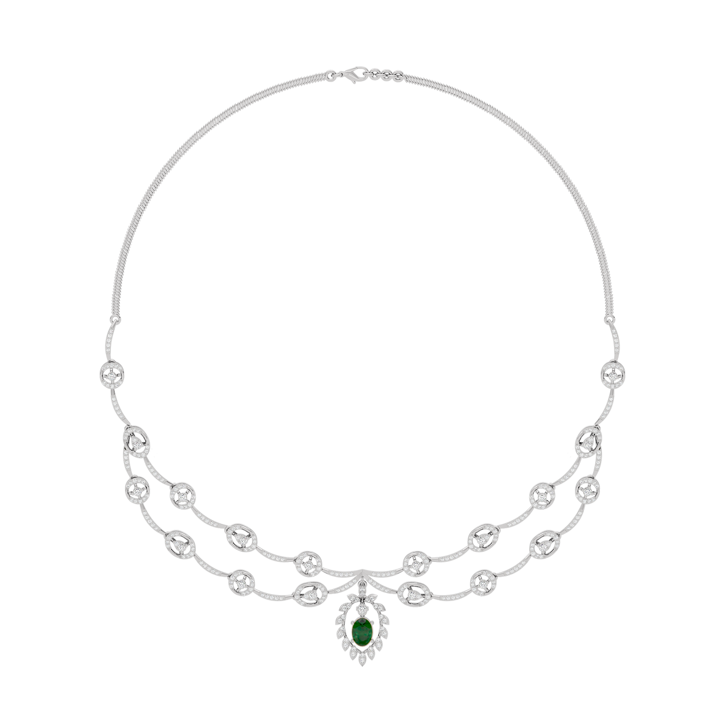 Dazzling Aura Diamond Necklace