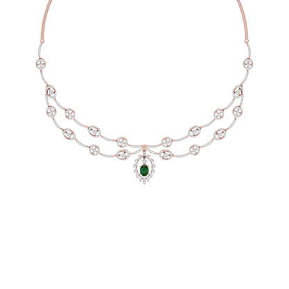 Dazzling Aura Diamond Necklace 18 KT / Rose Gold