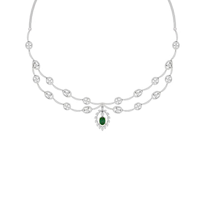 Dazzling Aura Diamond Necklace 18 KT / White Gold