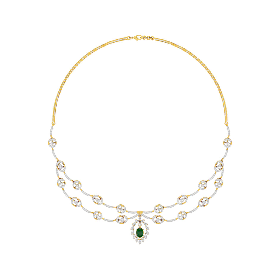 Dazzling Aura Diamond Necklace 18 KT / Yellow Gold