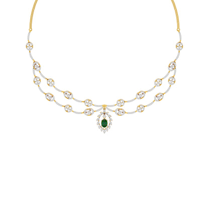 Dazzling Aura Diamond Necklace 18 KT / Yellow Gold