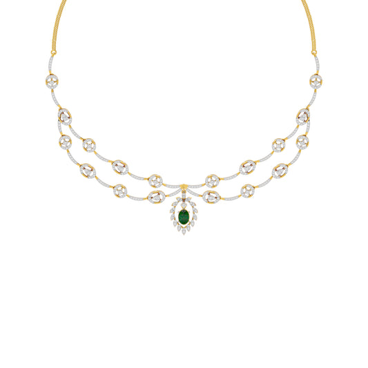 Dazzling Aura Diamond Necklace 18 KT / Yellow Gold