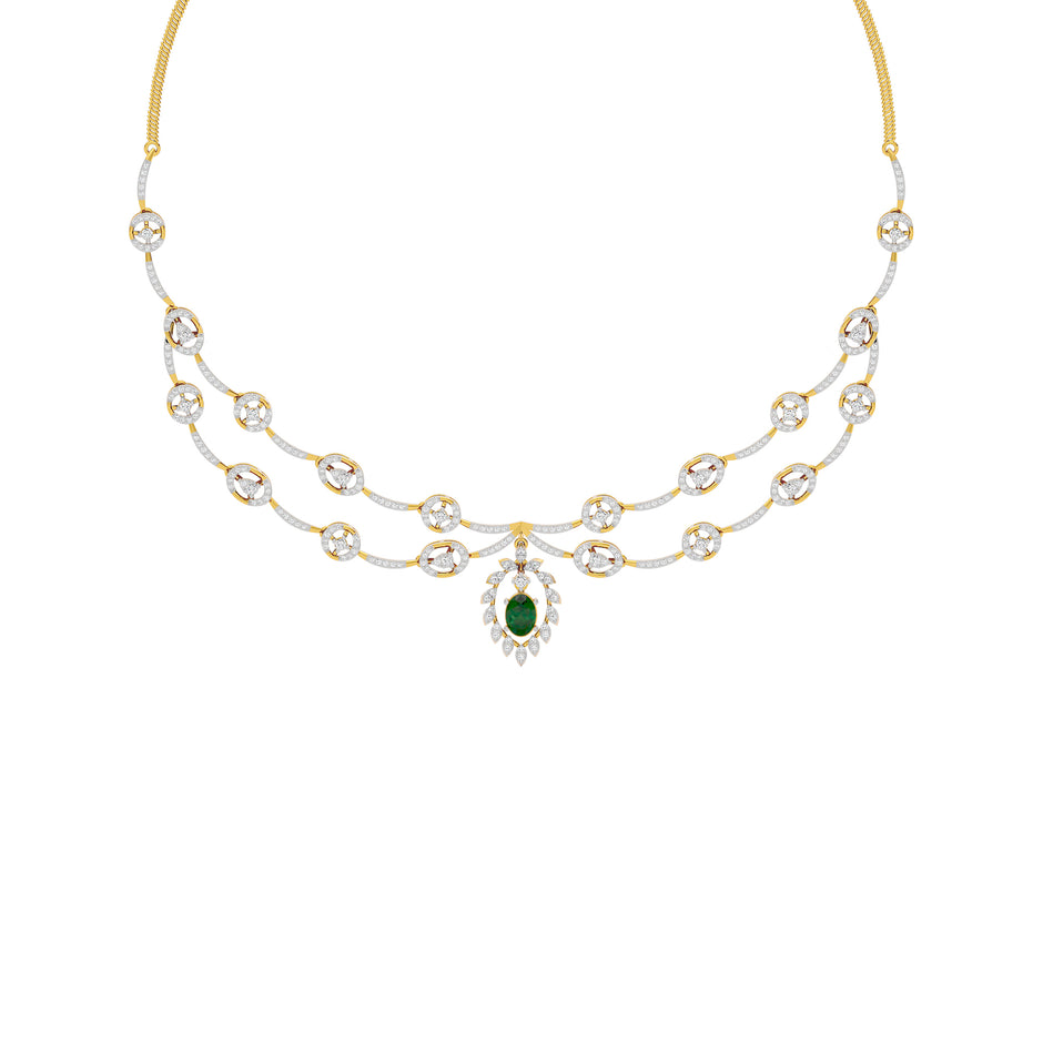Dazzling Aura Diamond Necklace 18 KT / Yellow Gold