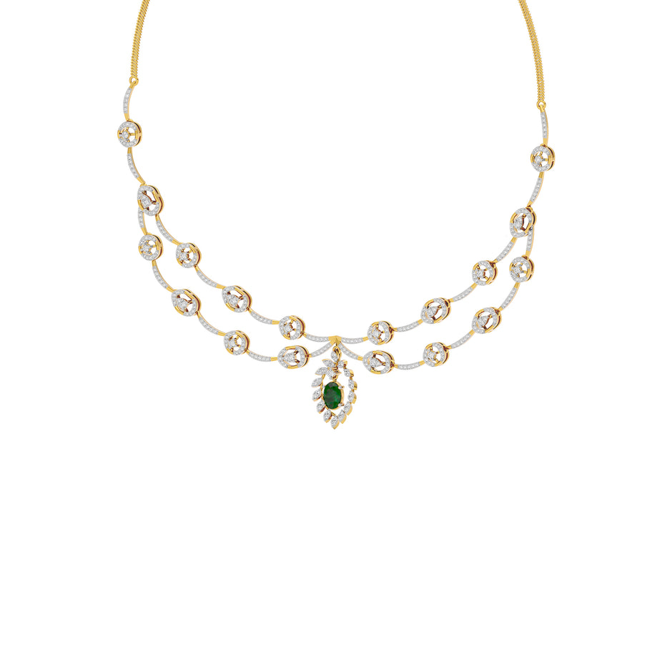 Dazzling Aura Diamond Necklace 18 KT / Yellow Gold