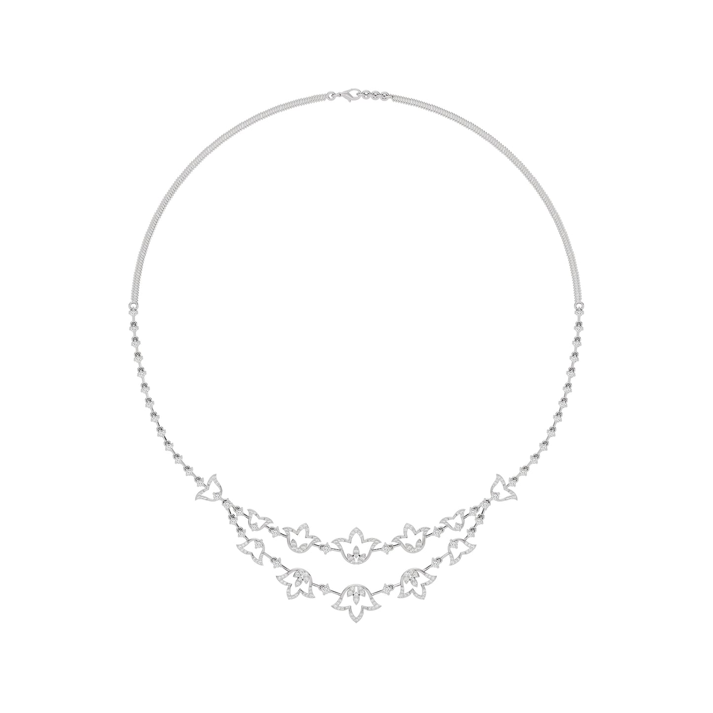 Moonlight Majesty Diamond Necklace 18 KT / White Gold