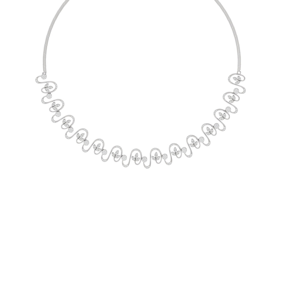 Timeless Lush Diamond Necklace 18 KT / White Gold