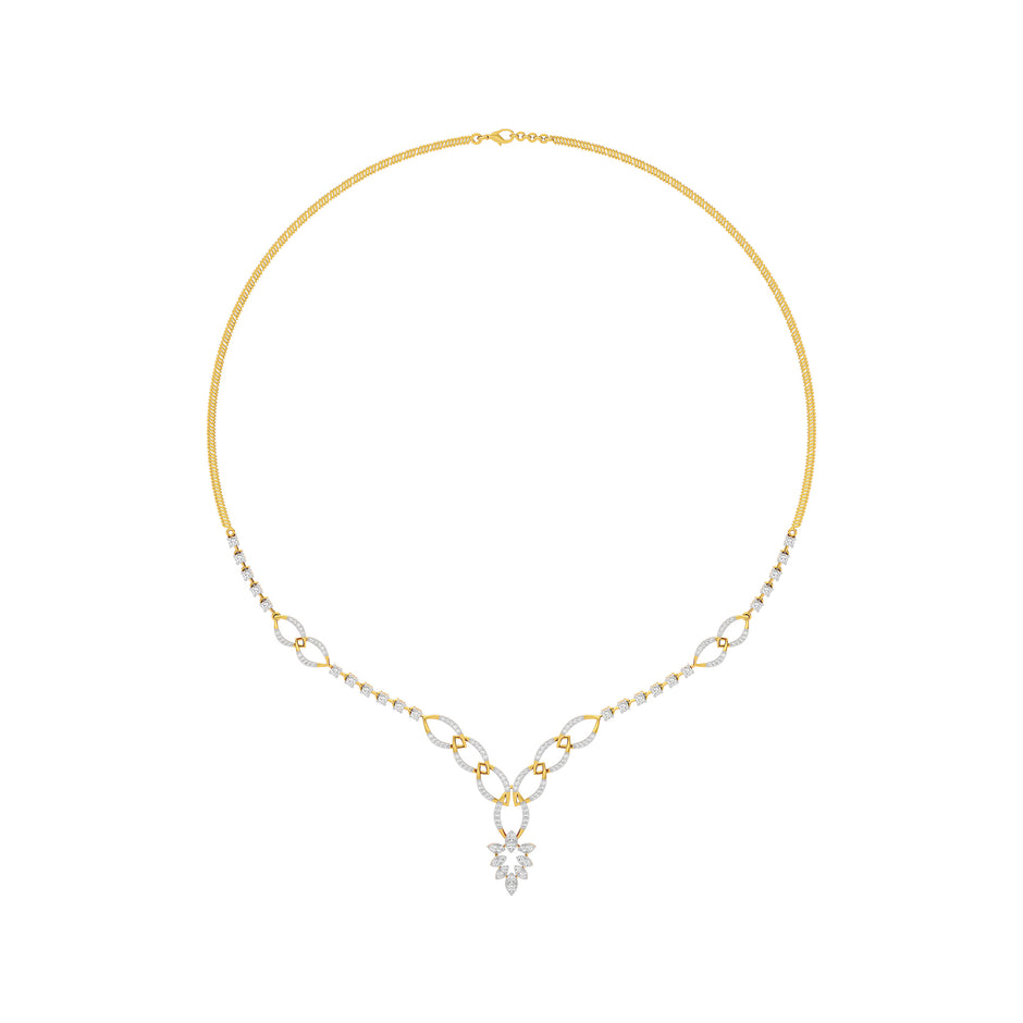 Opal Serenity Diamond Necklace 18 KT / Yellow Gold