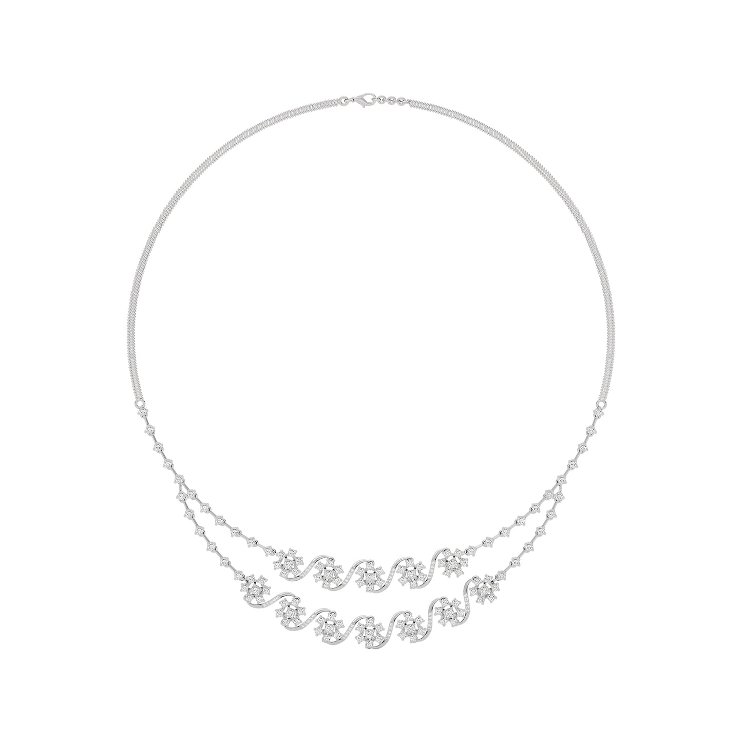 Royal Charm Diamond Necklace 18 KT / White Gold
