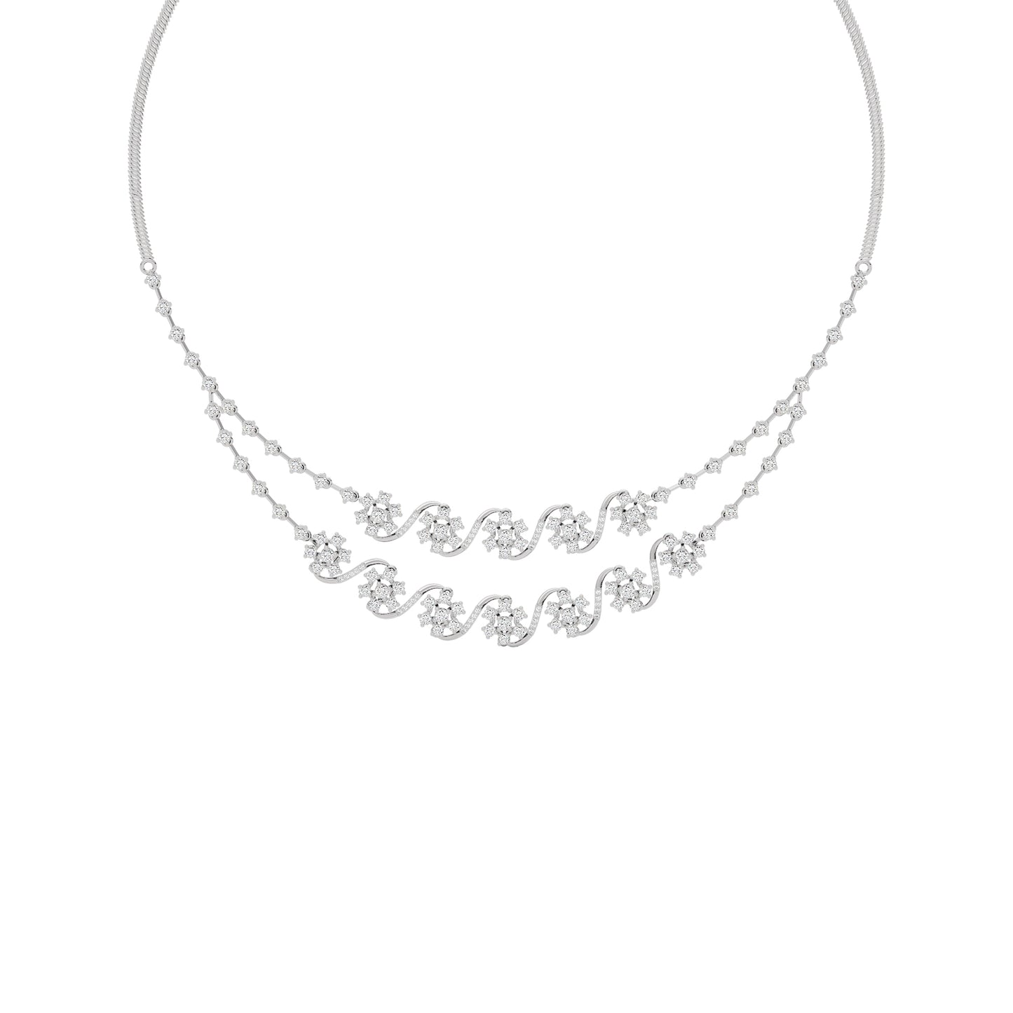 Royal Charm Diamond Necklace 18 KT / White Gold