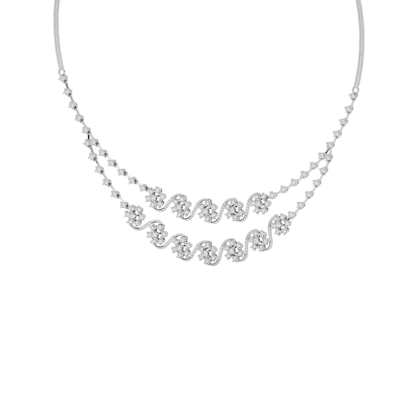 Royal Charm Diamond Necklace 18 KT / White Gold