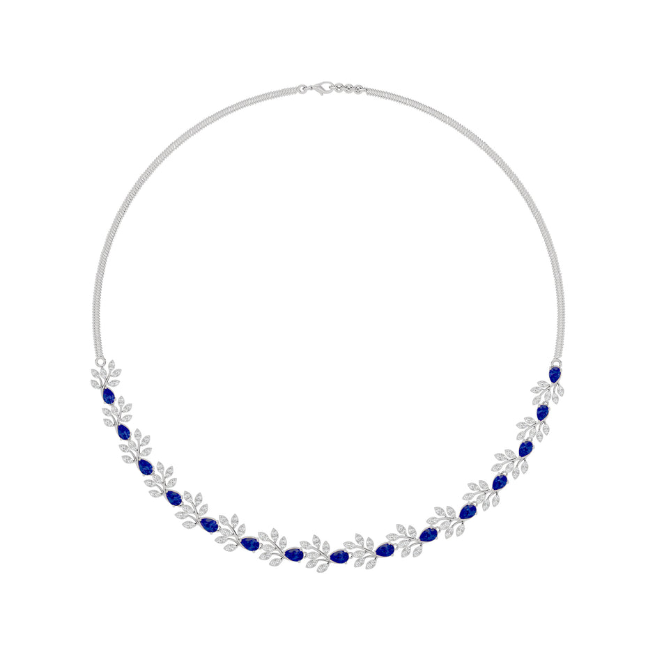 Shimmering Halo Diamond Necklace 18 KT / White Gold