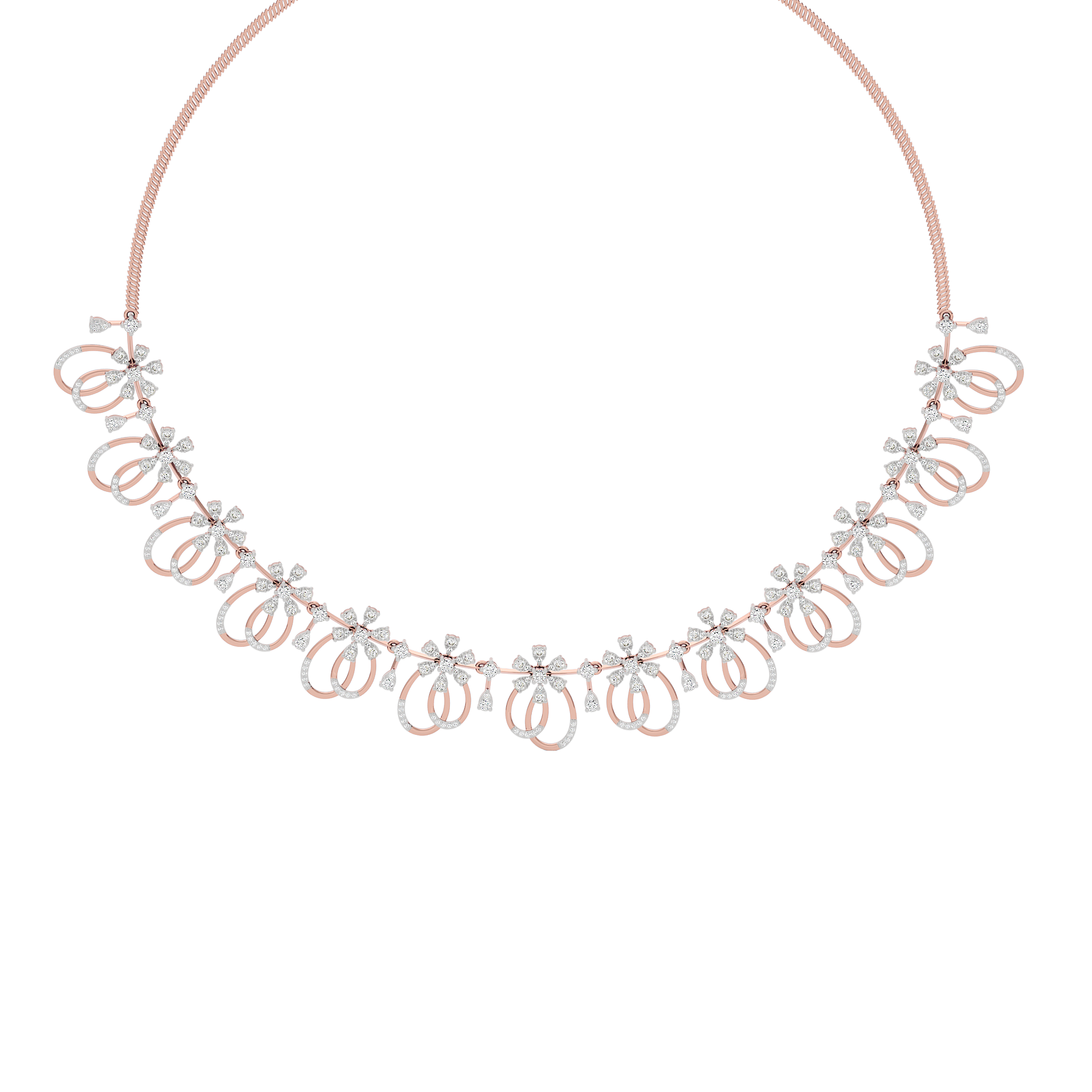 Radiance Cascade Diamond Necklace