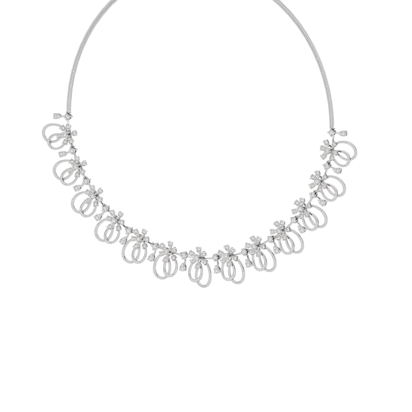 Radiance Cascade Diamond Necklace