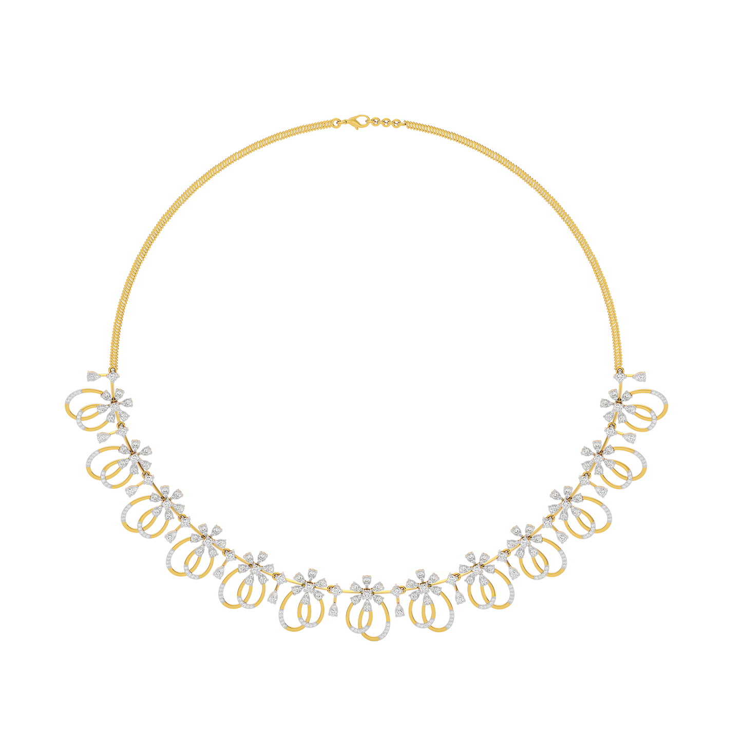 Radiance Cascade Diamond Necklace