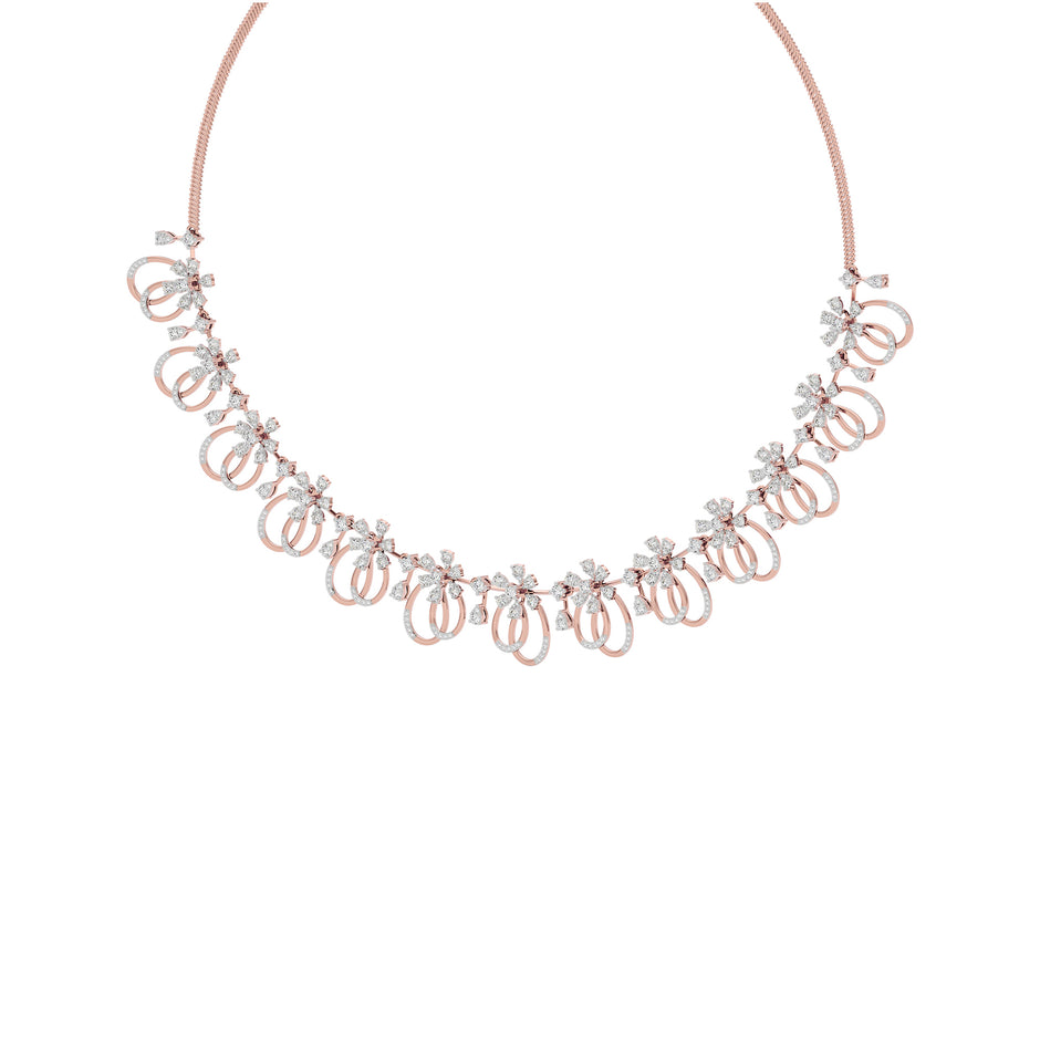Radiance Cascade Diamond Necklace 18 KT / Rose Gold