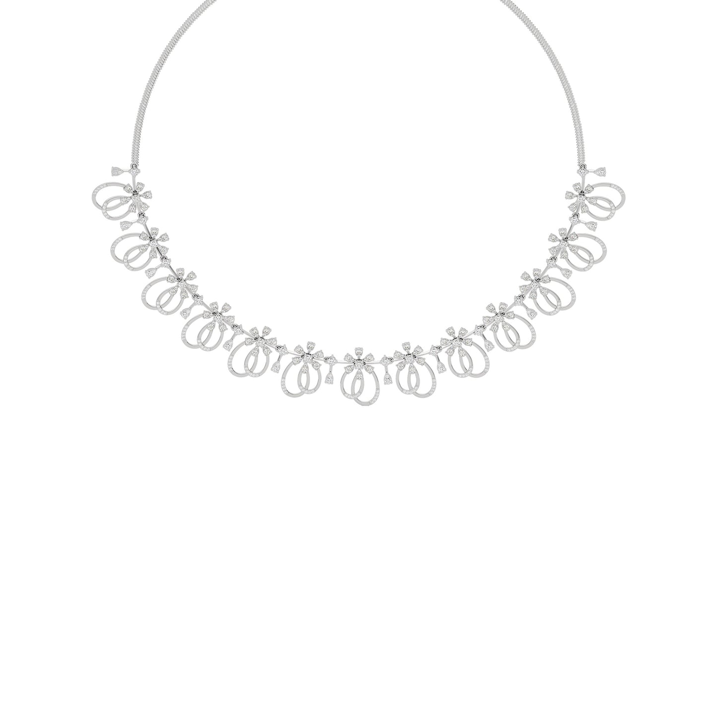 Radiance Cascade Diamond Necklace