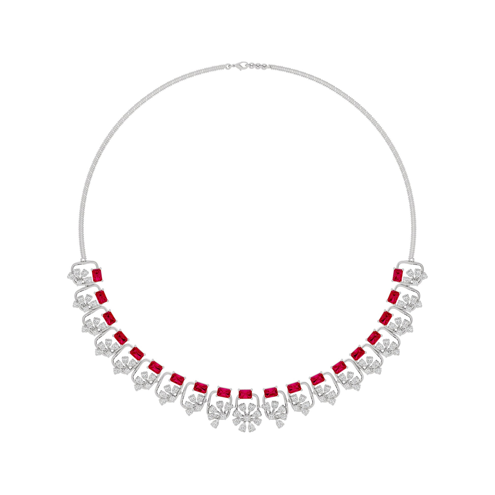 Elegant Spark Diamond Necklace 18 KT / White Gold