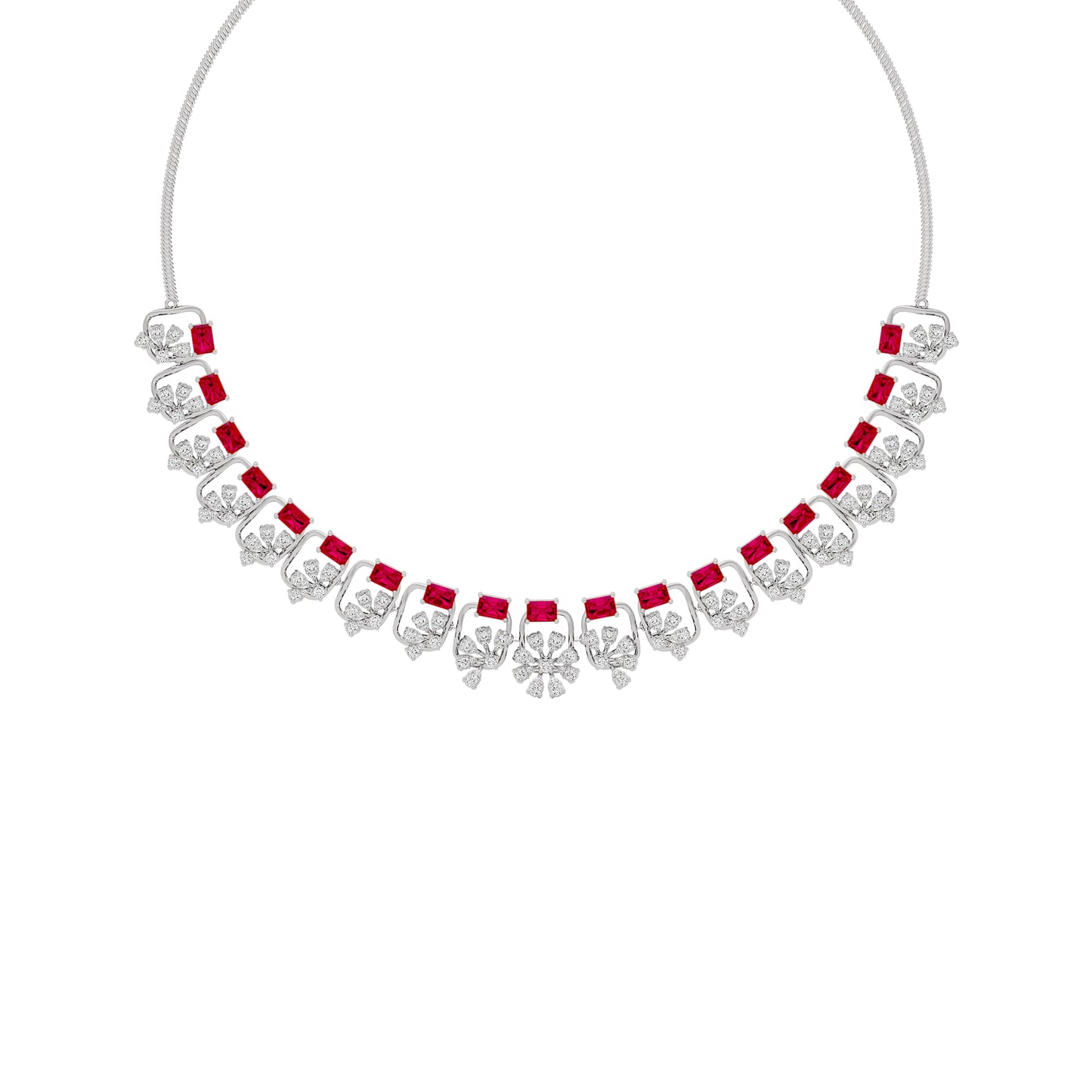 Elegant Spark Diamond Necklace 18 KT / White Gold