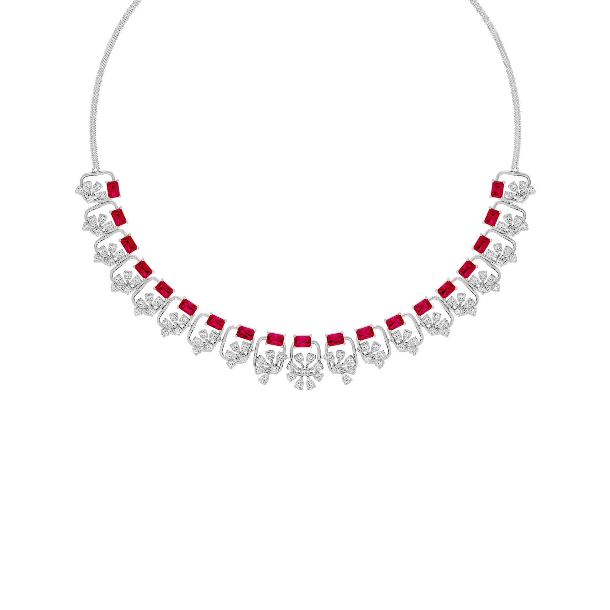 Elegant Spark Diamond Necklace 18 KT / White Gold