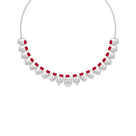 Elegant Spark Diamond Necklace 18 KT / White Gold