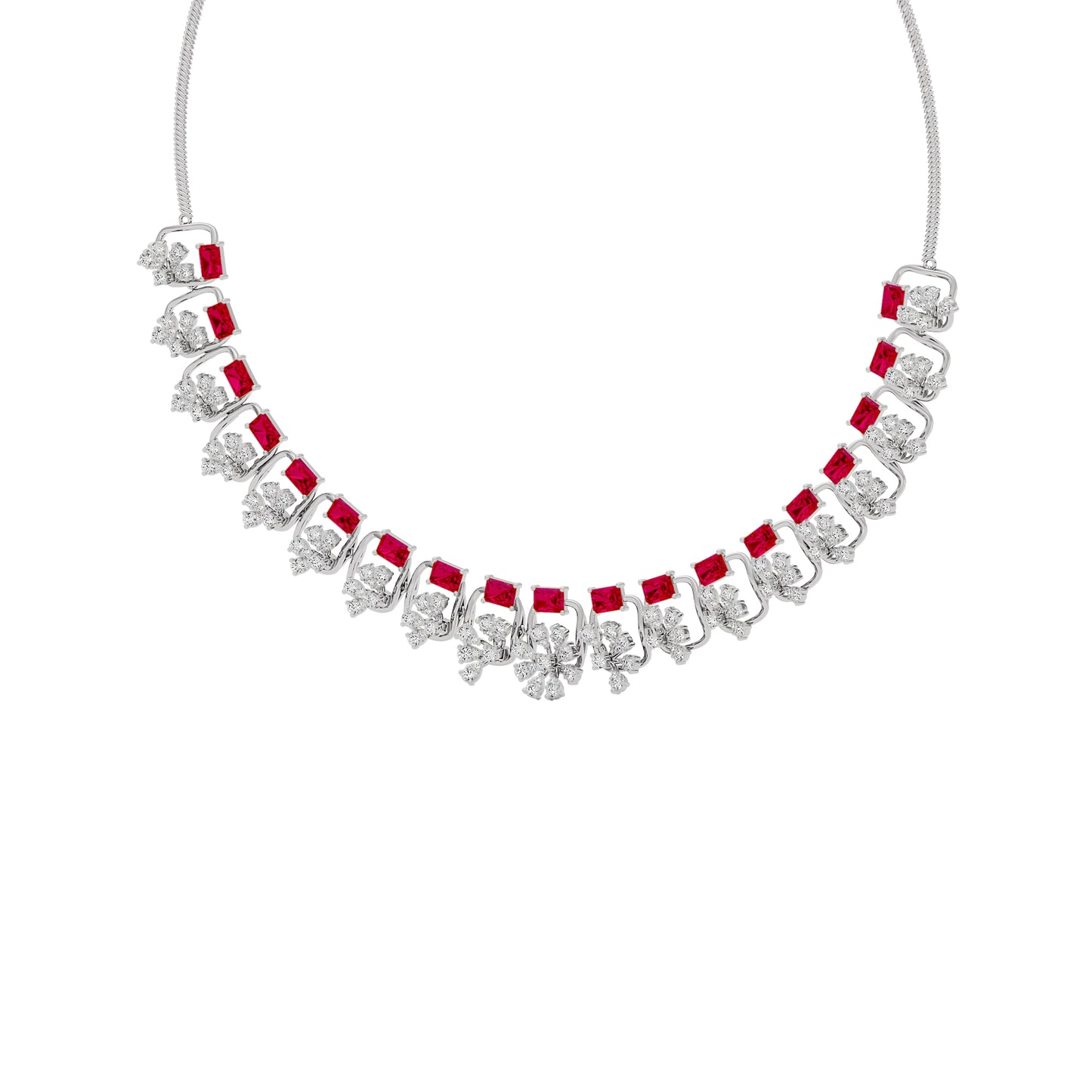 Elegant Spark Diamond Necklace 18 KT / White Gold