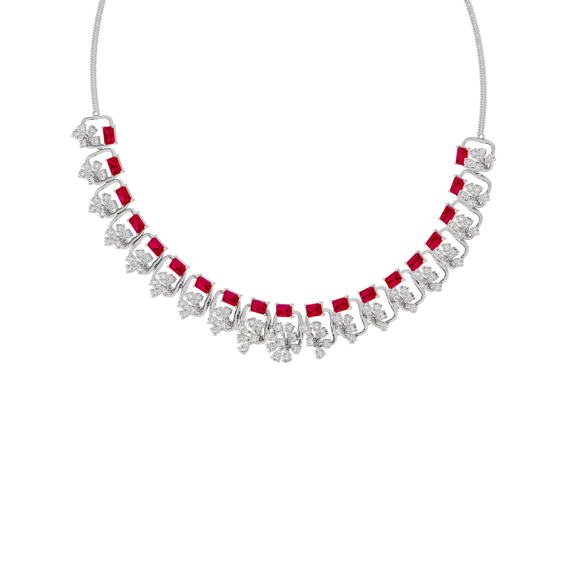 Elegant Spark Diamond Necklace 18 KT / White Gold