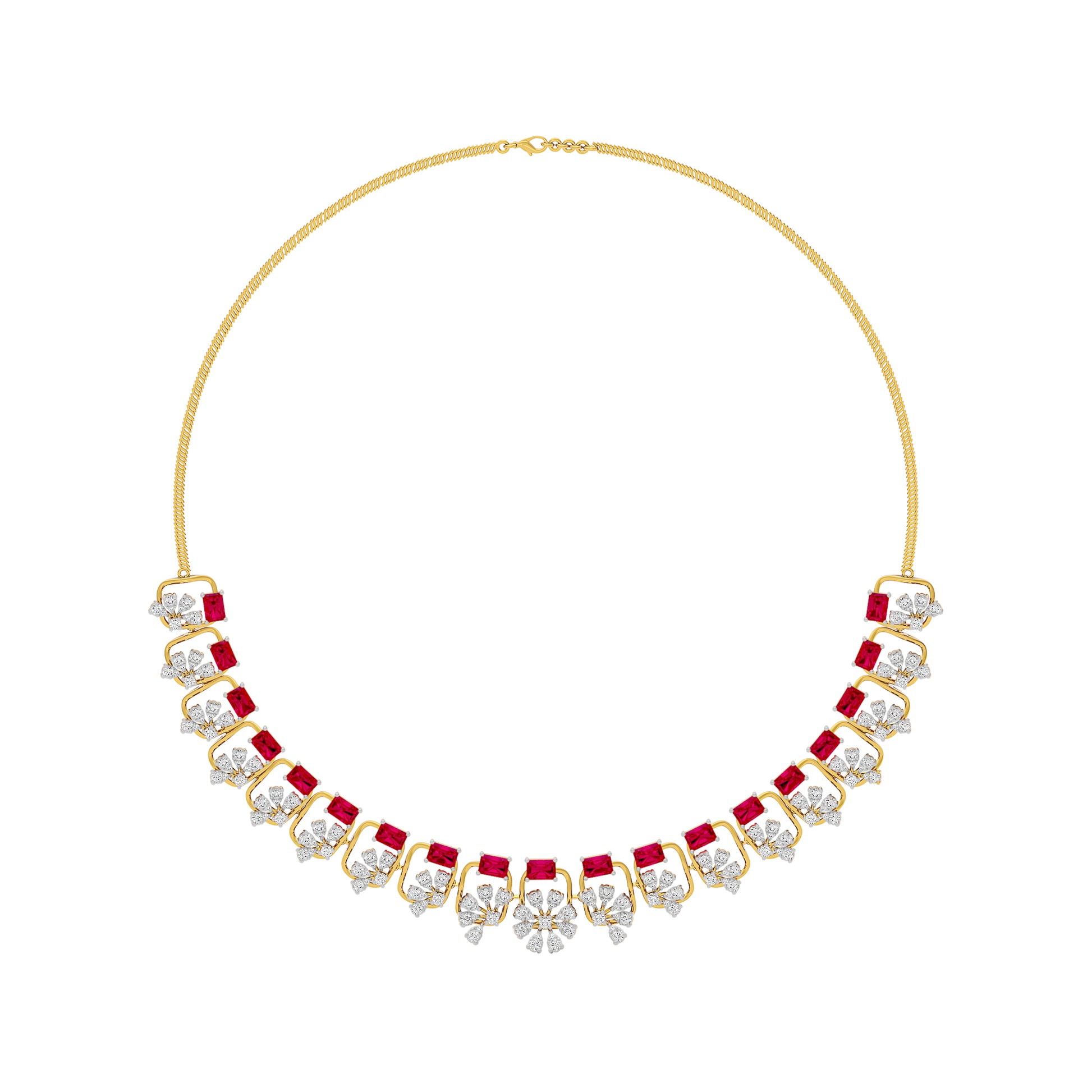 Elegant Spark Diamond Necklace 18 KT / Yellow Gold